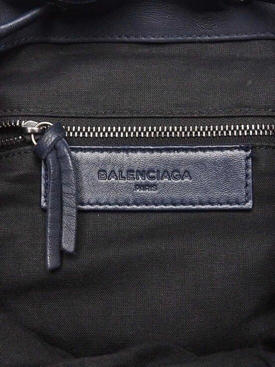 Balenciaga Navy Blue Nylon/Leather Classic Traveller Backpack Bag main image 9